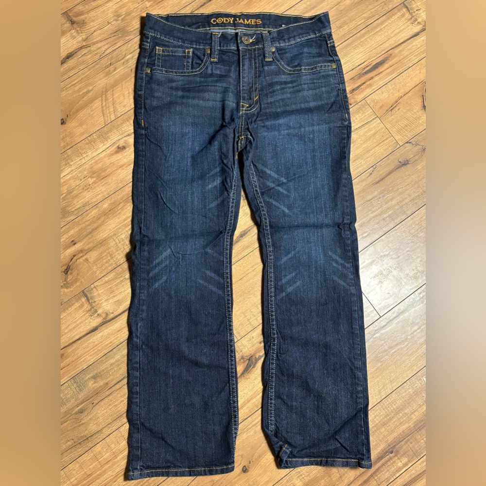 Cody James 32 x 30 Men's Dark Blue Straight Jeans